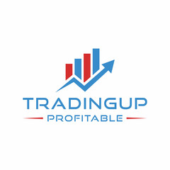 Trading Up Logo growth financial and profitable Vector