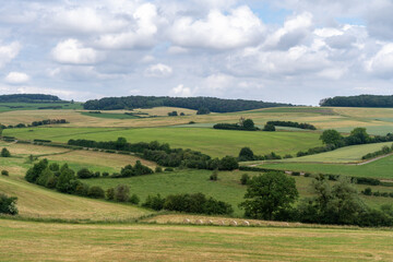 Landscape with fields and hills, Manternach, Luxembourg