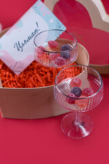 gift box with wine glasses 