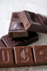 bar of chocolate closeup