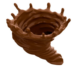 Set of splash food. Chocolate and milk and milkshake. 3d illustration
