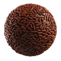 sprinkle coated chocolate ball. Delicious candy. Isolated background. 3d illustration