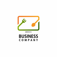 online food logo design vector, logo for technology company, restaurant logos