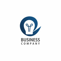lamp bulb logo design vector, creative logos, technology logo company