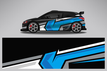 Car wrap design race livery vehicle vector. Graphic abstract stripe racing background kit designs for vehicle, race car, rally, adventure and livery