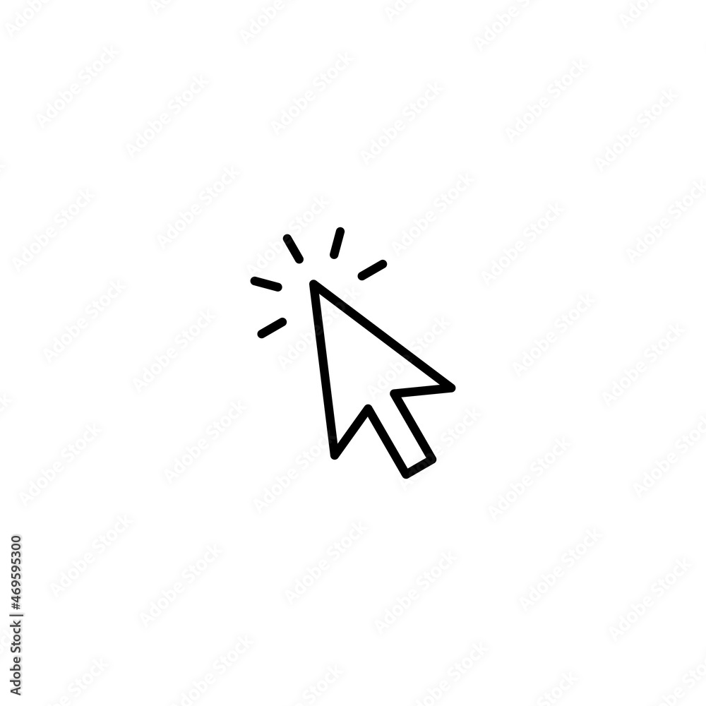 Sticker cursor click icon, cursur click sign vector