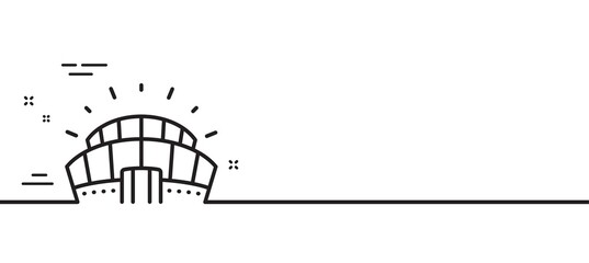 Sports stadium line icon. Arena sign. Sport complex symbol. Minimal line illustration background. Sports stadium line icon pattern banner. White web template concept. Vector