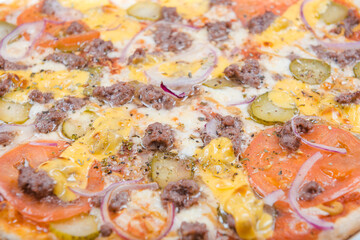 Obraz na płótnie Canvas Pizza close up.