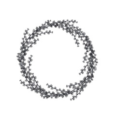 Frame of leaves and branches. Wreath. New Year's card. Invitations. Congratulatory illustration. Design for a holiday. Illustration for postcards. Printing for printing. Design for invitations.