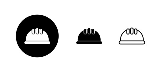 Helmet icons set. Motorcycle helmet sign and symbol. Construction helmet icon. Safety helmet