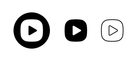 Play Icons set. Play button sign and symbol