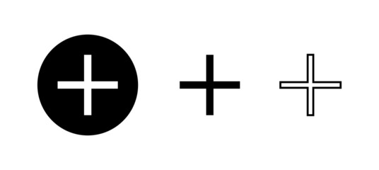Obraz premium Plus Icons set. Add plus sign and symbol