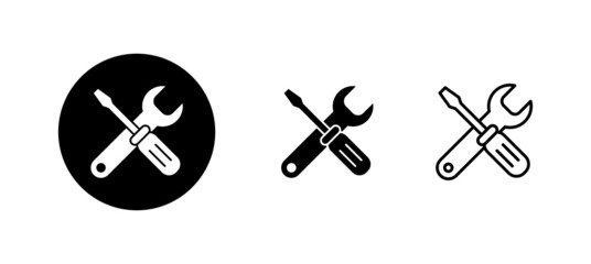 Repair tools icons set. tool sign and symbol. setting icon. Wrench and screwdriver. Service