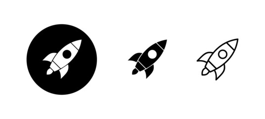 Rocket icons set. Startup sign and symbol. rocket launcher icon
