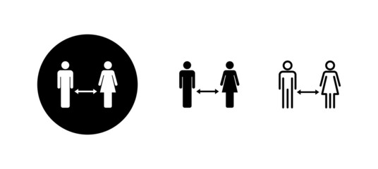 Social distancings set. social distance sign and symbol. self quarantine sign