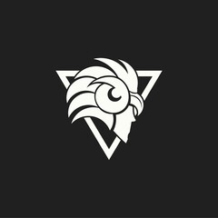 bird and triangle man logo. vector illustration for business logo or icon