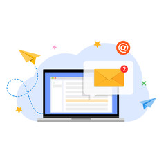 Email message notification popup advertising