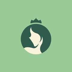 simple princess queen logo. vector illustration for business logo or icon