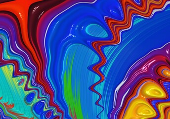 Abstract illustration of wavy rainbow colors background design