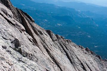 Steep mountain wall in rocky mountains