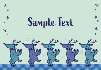 トナカイのクリスマスフレーム ブルー