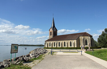 Church of Champaubert aux Bois at the edge of the Lac du Der located in the Grand-Est (La Marne) in France