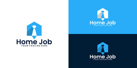 Fototapeta premium home job logo design. work house and tie concept