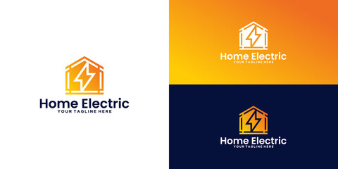 electric house logo design inspiration, stun house, electric house and lightning house