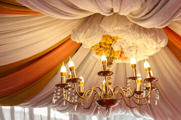 luxury chandelier in the wedding venue