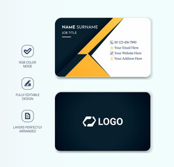 clean  gold dark business card template design