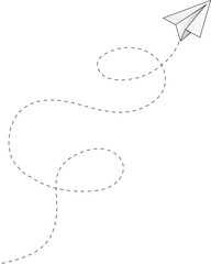 Paper Airplane Flying Through The Air Vector Illustration
