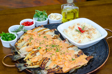 seafood with rice and spices