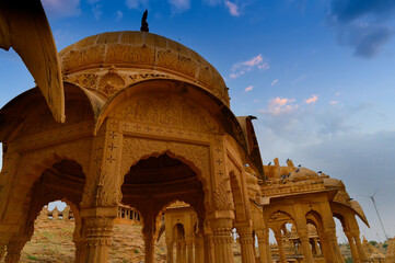 Bada Bagh or Barabagh, means Big Garden, is a garden complex in Jaisalmer, Rajasthan, India, for Royal cenotaphs, or chhatris, of Maharajas means Kings of Jaisalmer state. Tourist attraction.