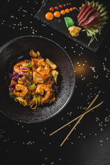 Perfect Sushi Japanese Asian Seafood Food Dish Menu Gourmet Restaurant Chef on Dark Background
