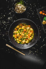 Perfect Sushi Japanese Asian Seafood Food Dish Menu Gourmet Restaurant Chef on Dark Background