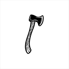 axe silhouette illustration hand drawn
