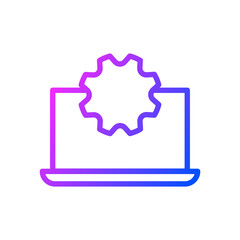 Laptop and gear icon