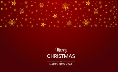 Fototapeta premium red christmas background with snowflakes