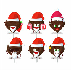 Santa Claus emoticons with love cookies chocolate candy cartoon character