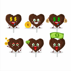 Love cookies chocolate candy cartoon character with cute emoticon bring money
