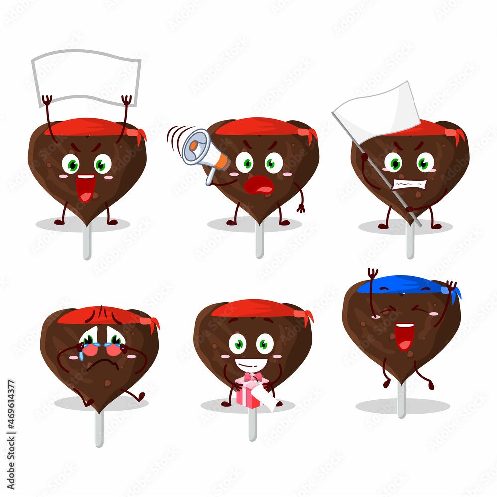 Canvas Prints Mascot design style of love cookies chocolate candy character as an attractive supporter