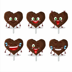 Cartoon character of love cookies chocolate candy with smile expression