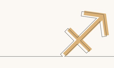 Archer zodiac symbol icon in thin line style