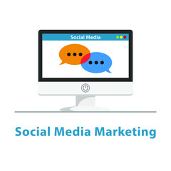 seo social media marketing in pc monitor
