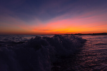 Colorful sea sunset in the first minutes of sunrise