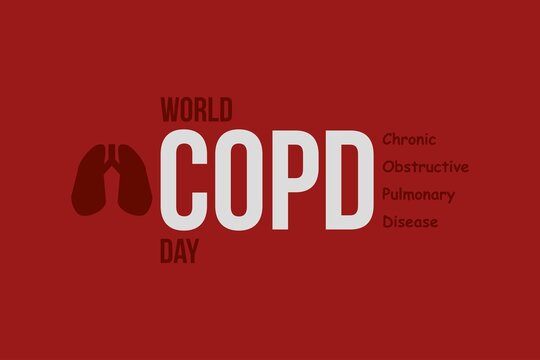 World COPD Day typography vector illustration. International Chronic Obstructive Pulmonary Disease Day. November Healthcare conceptual design. Bloody background.