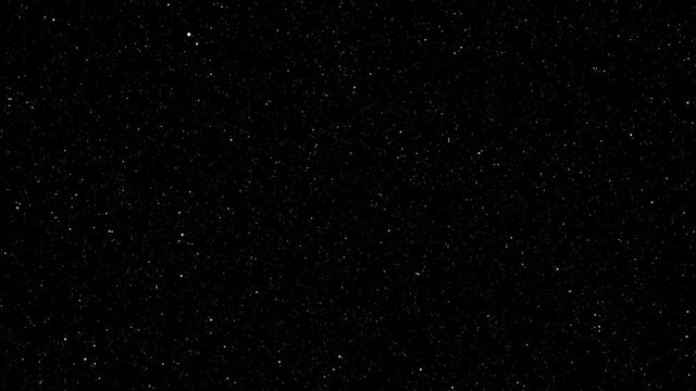 Night stars animation on black background , space travel motion