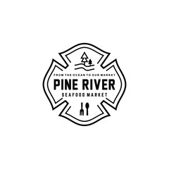 Pine River Cafe Vector