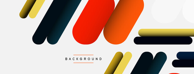 Overlapping round shapes and lines background. Vector illustration for wallpaper banner background or landing page