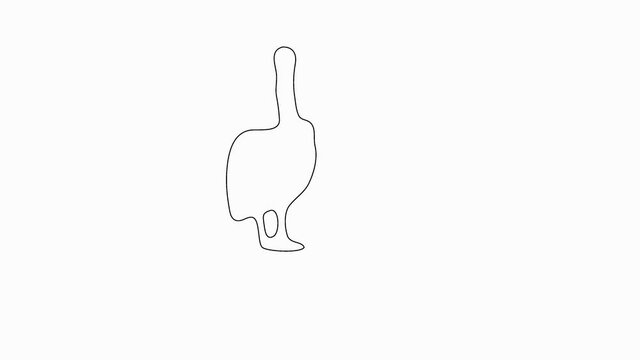 3331, 3332, 3333&hellip; Pelican at zoo counting his steps. Line art. Transparent background.